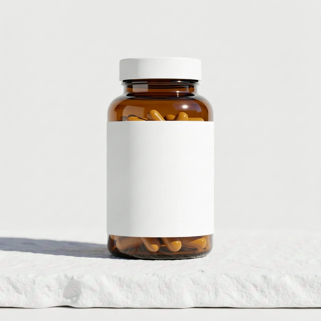 Natural vision supplement bottle